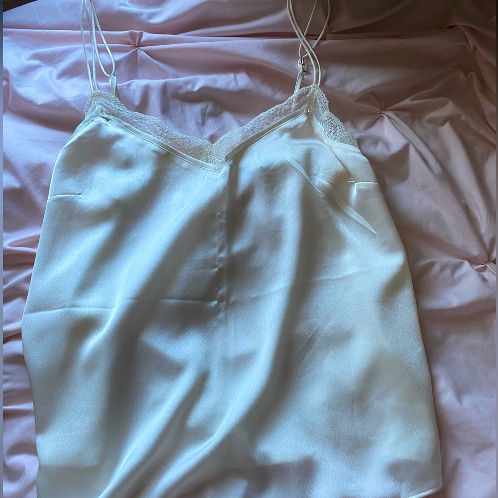 cream satin lace blouse